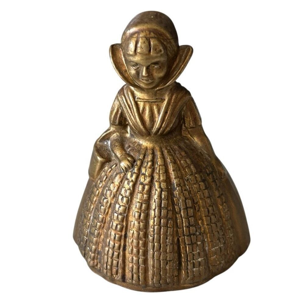 Vintage Victorian Lady Solid Brass MCM Bell